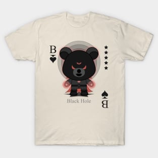 Black Hole Evil bear holding cosmic power cute scary cool halloween card Nightmare T-Shirt